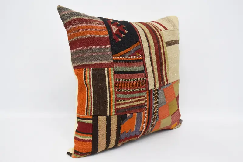 Vintage Pillow, Cushion Cover, Interior Designer Pillow, 24x24 Beige Cushion Case, Muted Pillow Sham, Wholesale Pillow Cover, Pillow for Sofa - 3