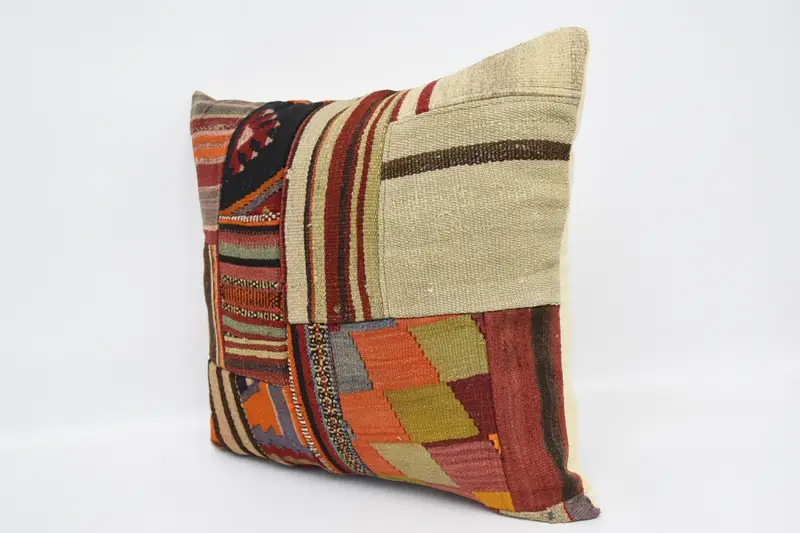 Vintage Pillow, Cushion Cover, Interior Designer Pillow, 24x24 Beige Cushion Case, Muted Pillow Sham, Wholesale Pillow Cover, Pillow for Sofa - 4