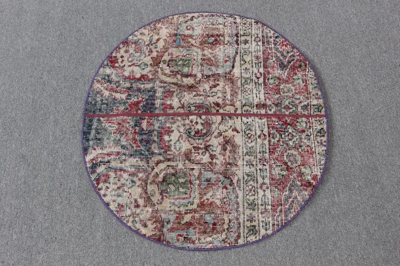 Roter Südwestteppich, 2,8 x 3 Fuß, elegante Heimdekoration