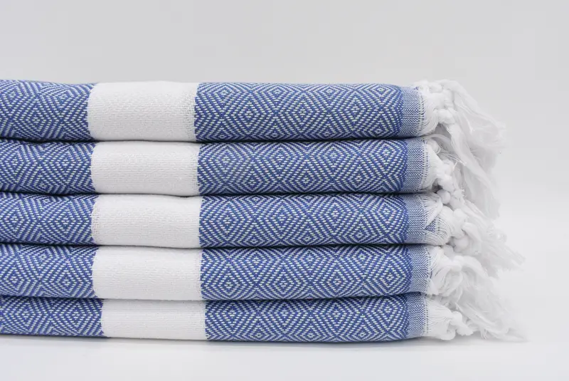 Beach Towel Turkish Cotton Blue, Lightweight, 70x40 Inches