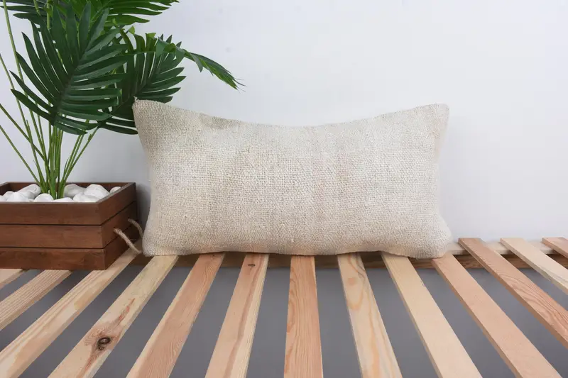 Kilim Pillow, Cushion Cover, Vintage Kilim Throw Pillow, One Of A Kind Cushion Cover, 12x24 White Pillow Case, Vintage Pillow - 1