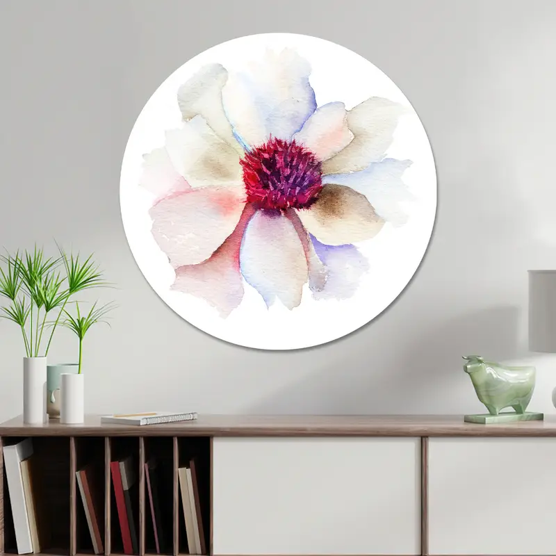 Impresión de lienzo de acuarela rosa abstracta moderna, decoración elegante del hogar