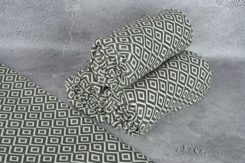 Luxury towel, Travel Towel, Custom Beach Towel, 70x40 Cotton Diamond Towel, Housewarming Gift, Luxury Turkish beach towel with fringe, Gift For Mom - 8
