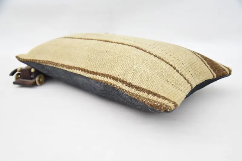 Turkish Pillow, Cushion Cover, Pastel Pillow Sham, Aztec Cushion Cover, Kilim Pillow Cover, Boho Pillow, 12x20 Beige Cushion, Boho Chic Cushion - 6