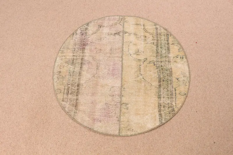 Alfombra Floral Verde, Beige, 2,7x2,6 ft