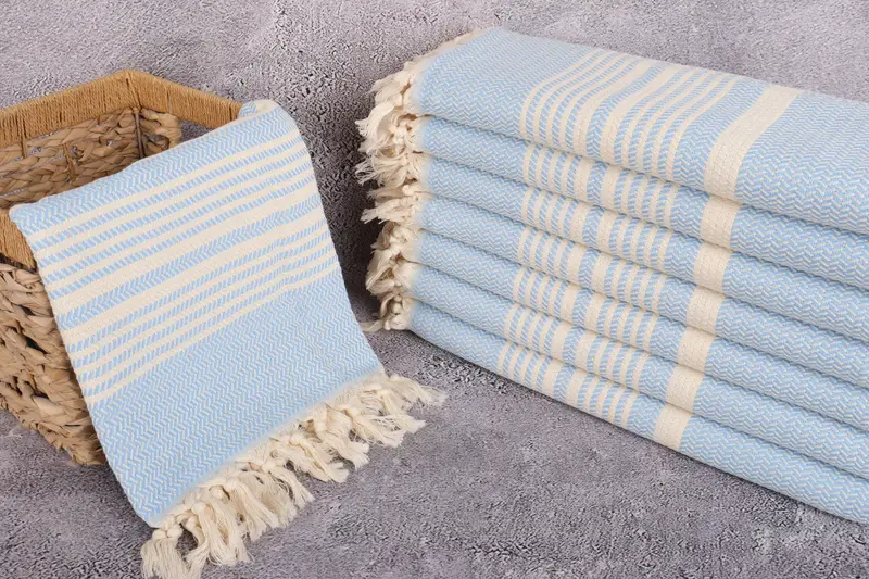 Anniversary Gift For Her, 70x40 Cotton Striped Towel, Beach Towel Gift, Beach Theme Wedding Gift, Absorbent Turkish towel, Monogram Beach Towel - 3