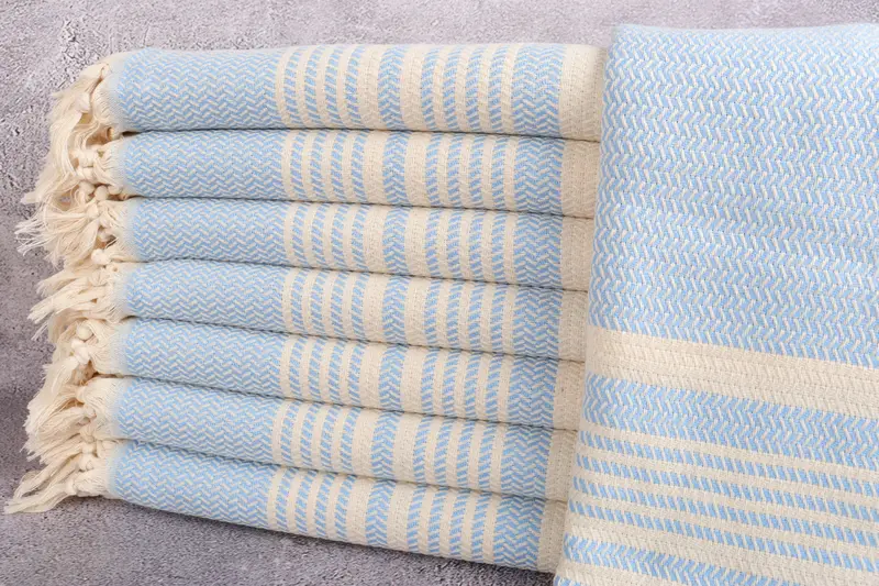 Anniversary Gift For Her, 70x40 Cotton Striped Towel, Beach Towel Gift, Beach Theme Wedding Gift, Absorbent Turkish towel, Monogram Beach Towel - 1