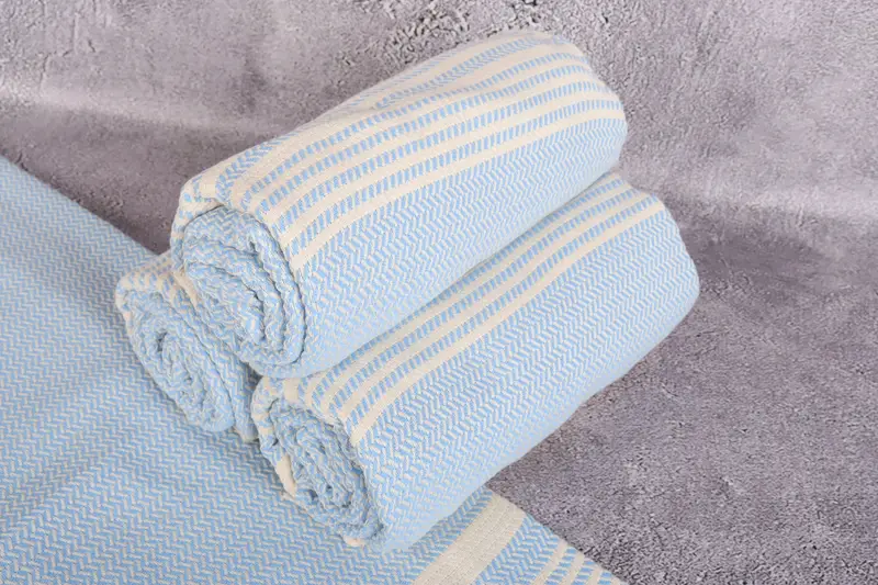 Anniversary Gift For Her, 70x40 Cotton Striped Towel, Beach Towel Gift, Beach Theme Wedding Gift, Absorbent Turkish towel, Monogram Beach Towel - 7