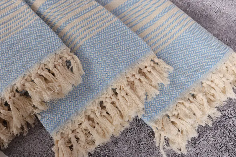 Anniversary Gift For Her, 70x40 Cotton Striped Towel, Beach Towel Gift, Beach Theme Wedding Gift, Absorbent Turkish towel, Monogram Beach Towel - 5