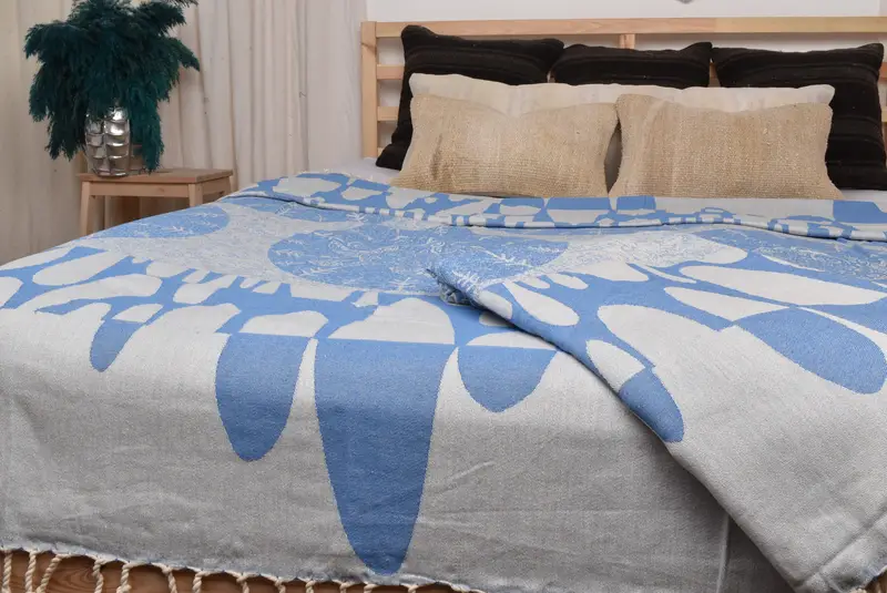 Monogram Blanket, Personalized Gifts, Aesthetic Blanket, Bedspread, Gift For Wedding Day, 100x80 Cotton Turtle Design Towel, Best Friend Gift Ideas - 1