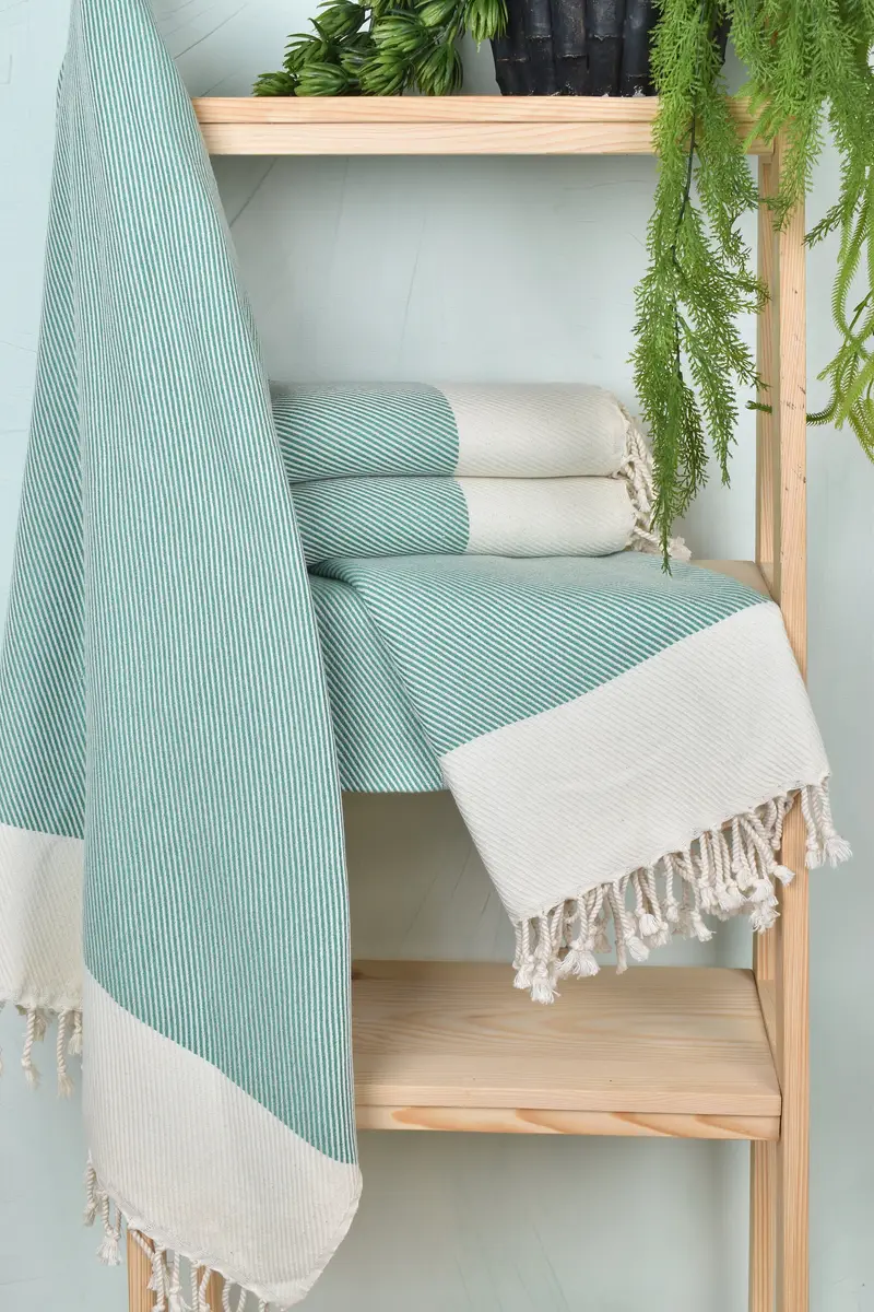 Turkish Towel USA, Housewarming Gift, Beach Size Towel, Bachelorette Party Items, Organic Turkish towel, Valentines Gift, 70x40 Cotton Striped Towel - 6