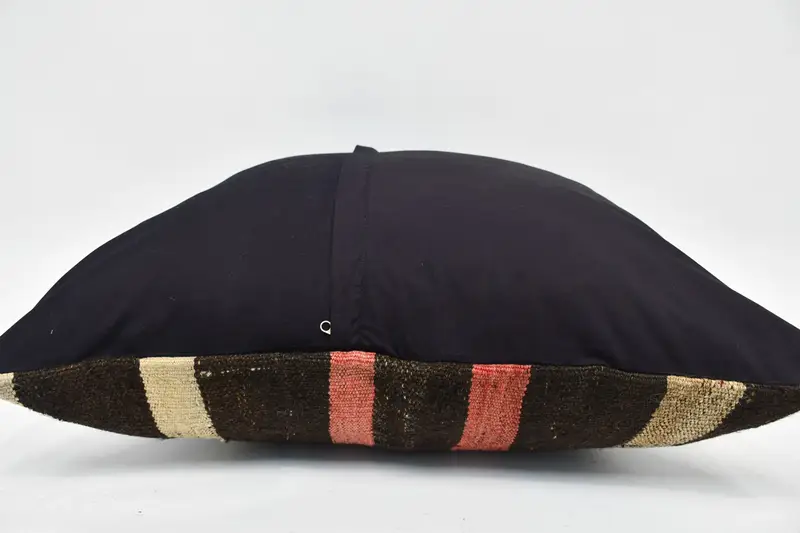 Bolster Throw Pillow Cover, Vintage Pillow, Authentic Cushion, 28x28 Brown Pillow Cover, Turkish Pillow, Pillow, Turkish Kilim Pillow - 6
