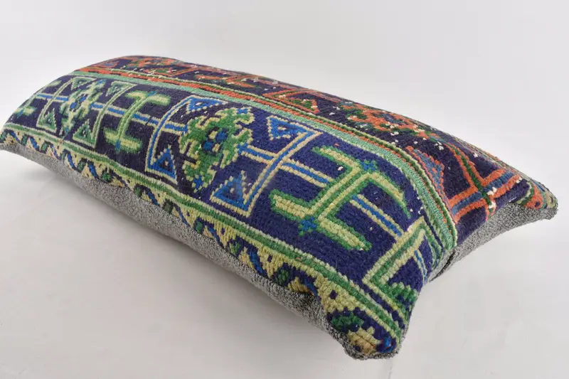 Cushion Cover, Office Chair Cushion, Pillow for Couch, Boho Pillow Sham Cover, 16x36 Blue Pillow Sham, Interior Designer Pillow - 6