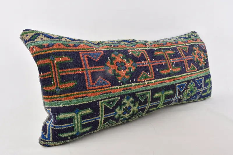 Cushion Cover, Office Chair Cushion, Pillow for Couch, Boho Pillow Sham Cover, 16x36 Blue Pillow Sham, Interior Designer Pillow - 3