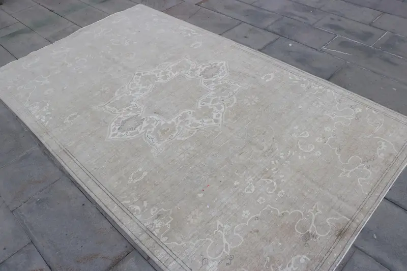 4.9x8.4 ft Turkish Oushak Rug, Vintage Rug, Gray Oriental Wool Rug - 1