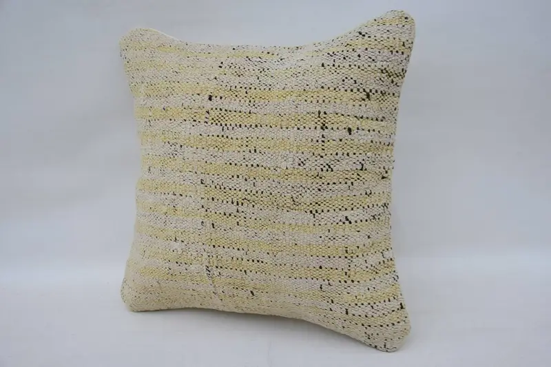 Kilim Pillow, Retro Throw Pillow, Throw Kilim Pillow, Vintage Kilim Throw Pillow, 12x12 Beige Pillow Sham, Accent Throw Cushion Cover, Pillow Cover - 3