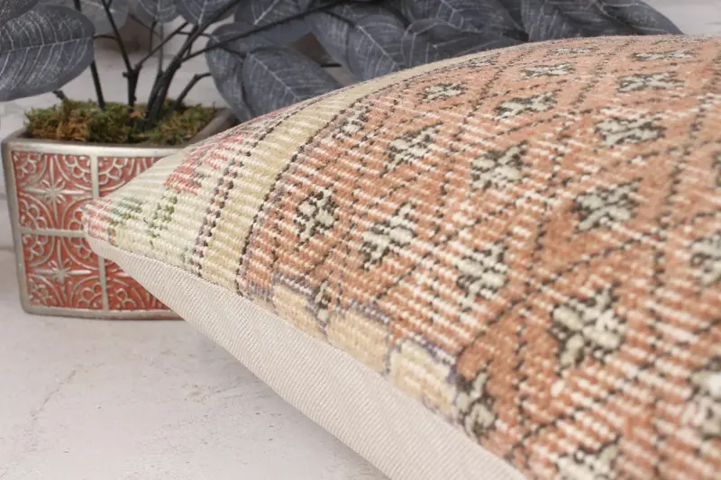 Antique Pillows, Cushion Case, Retro Cushion, Vintage Kilim Pillow, Gift Pillow, Boho Throw Cushion Case, 16x24 Beige Pillow Case - 7