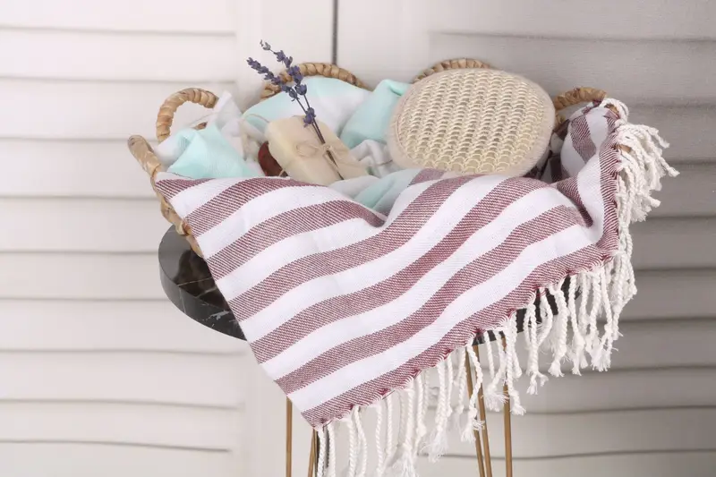 Oversized Beach Towel, 70x40 Cotton Striped Towel, Absorbent towel, Baby Boy Gift, Beach towel, Guest Towel, Organic Beach Towel, Organic towel - 2
