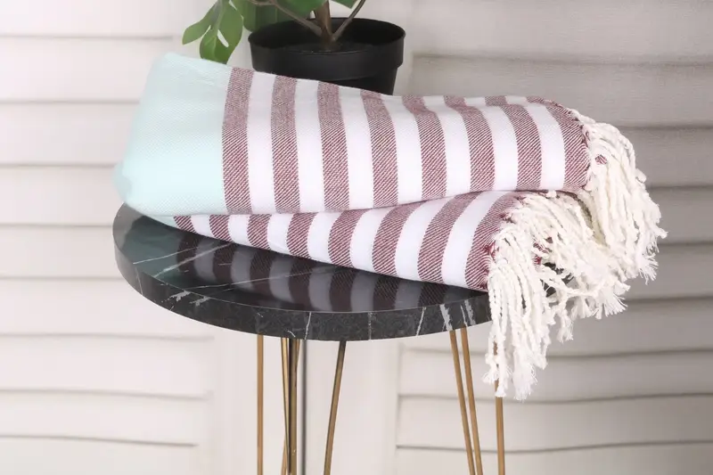 Oversized Beach Towel, 70x40 Cotton Striped Towel, Absorbent towel, Baby Boy Gift, Beach towel, Guest Towel, Organic Beach Towel, Organic towel - 3