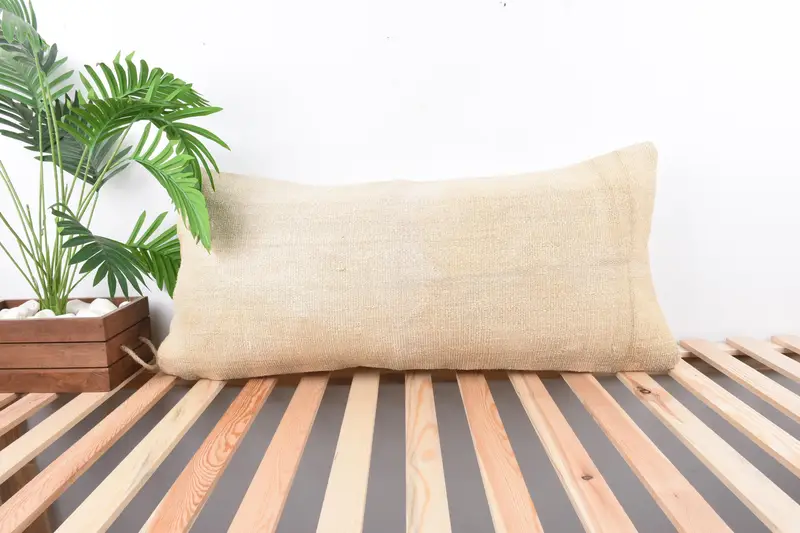Garden Cushion Cover, Pillow Sham, 16x36 Beige Cushion Cover, Outdoor Cushion, Home Decor Pillow, Boho Pillow, Gift Pillow, Wholesale Cushion Case - 1