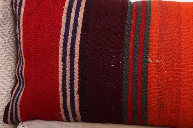 Boho Pillow Sham Cover, Pillow Cover, Interior Designer Pillow, Turkish Bench Cushion Cover, Boho Pillow, 12x36 Red Cushion, Cotton Cushion Case - 3