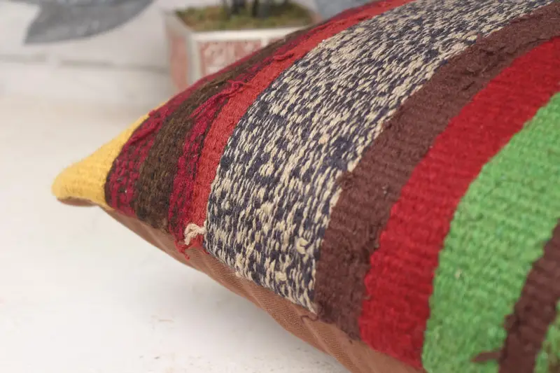Throw Kilim Pillow, Personalized Gift Pillow Cushion, Cushion, 16x16 Red Pillow Case, Pillow for Couch, Handmade Kilim Cushion, Cotton Pillow - 7