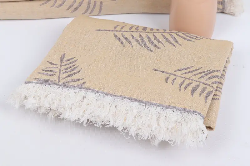 Best Friend Gift, Bachelor Gifts, Best lightweight Turkish towel for travel USA, Hammam towel, 68x40 Cotton Leaf Design Towel, Grandma Gift - 6
