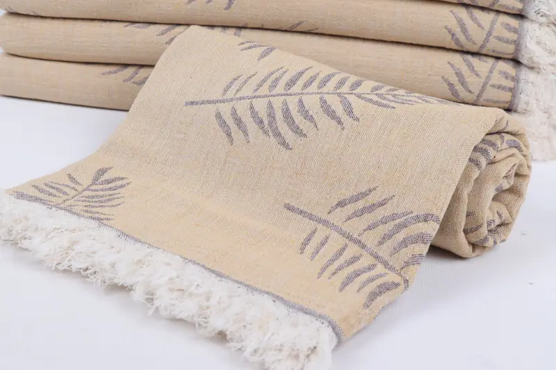 Best Friend Gift, Bachelor Gifts, Best lightweight Turkish towel for travel USA, Hammam towel, 68x40 Cotton Leaf Design Towel, Grandma Gift - 5