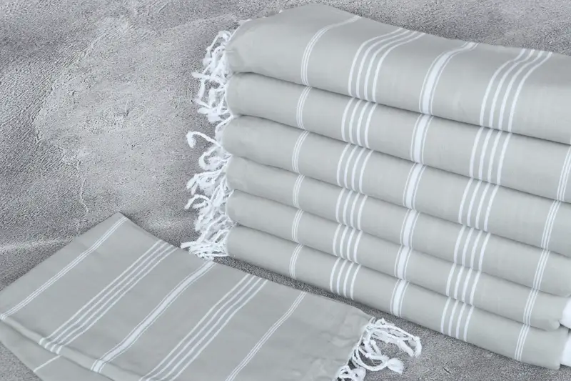 Organic Beach Towel, Large Turkish Towel, 70x40 Cotton Striped Towel, Wedding Towel, Unique Gift, Custom Wedding Gift, Bridal Shower Favors - 2