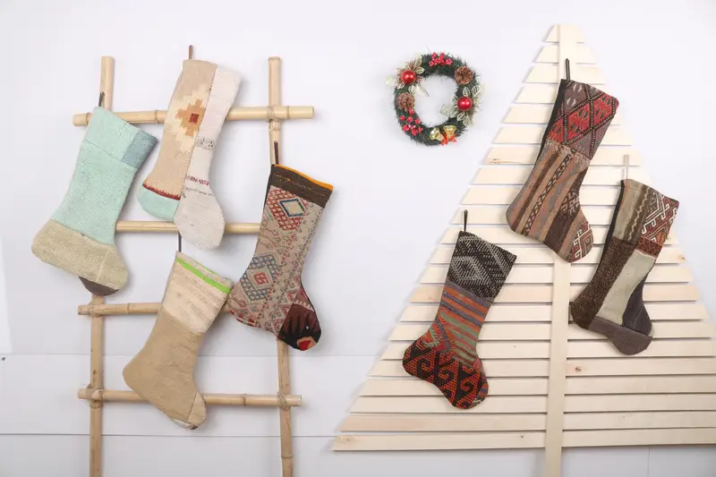 Media festiva del modelo de los ornamentos de la Navidad de 7 pulgadas, media decorativa de la Navidad