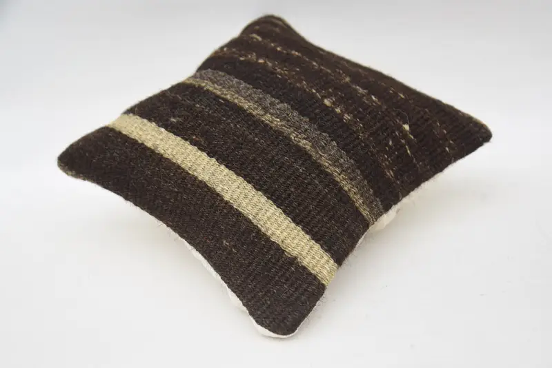 12x12 Brown Pillow Sham, Couch Pillow, Pillow for Sofa, Ethnic Pillow Case, Turkish Pillow, Pillow Case, Turkish Kilim Pillow - 6