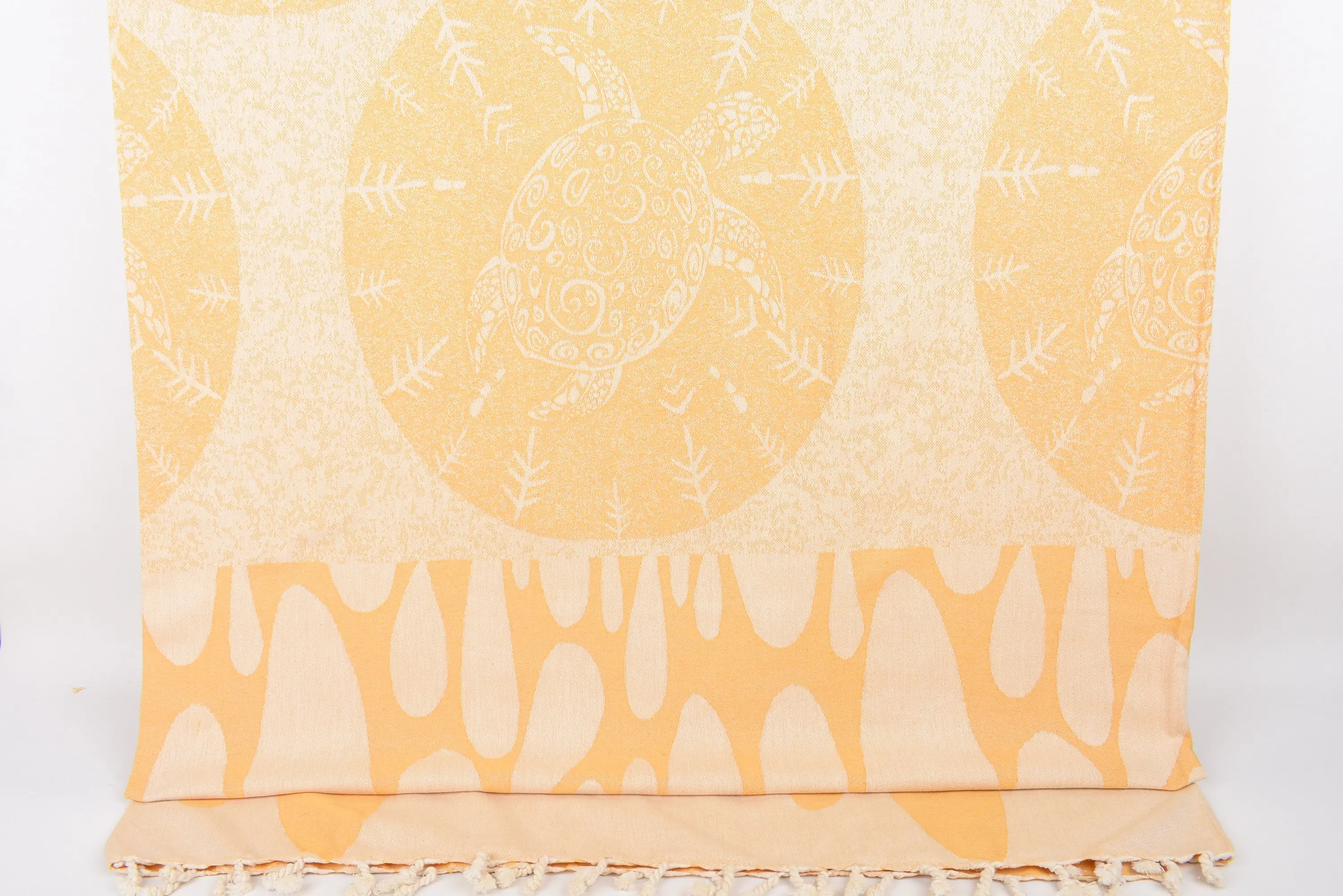 Tablecloth Mustard Turtle Design Boho Throw Blanket, 99x79 Inches - 1