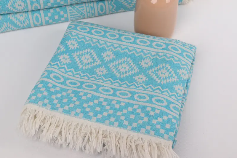 Bridal Shower Favor, Peshtemal Towel, Pool Towels, Hammam towel, Kids Beach Towel, 68x36 Cotton Geometric Towel, Custom Wedding Gift, Scarf Towel - 6