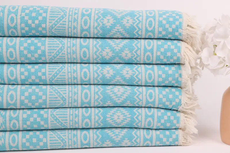 Bridal Shower Favor, Peshtemal Towel, Pool Towels, Hammam towel, Kids Beach Towel, 68x36 Cotton Geometric Towel, Custom Wedding Gift, Scarf Towel - 4