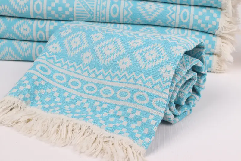Bridal Shower Favor, Peshtemal Towel, Pool Towels, Hammam towel, Kids Beach Towel, 68x36 Cotton Geometric Towel, Custom Wedding Gift, Scarf Towel - 5