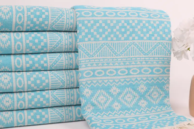 Bridal Shower Favor, Peshtemal Towel, Pool Towels, Hammam towel, Kids Beach Towel, 68x36 Cotton Geometric Towel, Custom Wedding Gift, Scarf Towel - 3