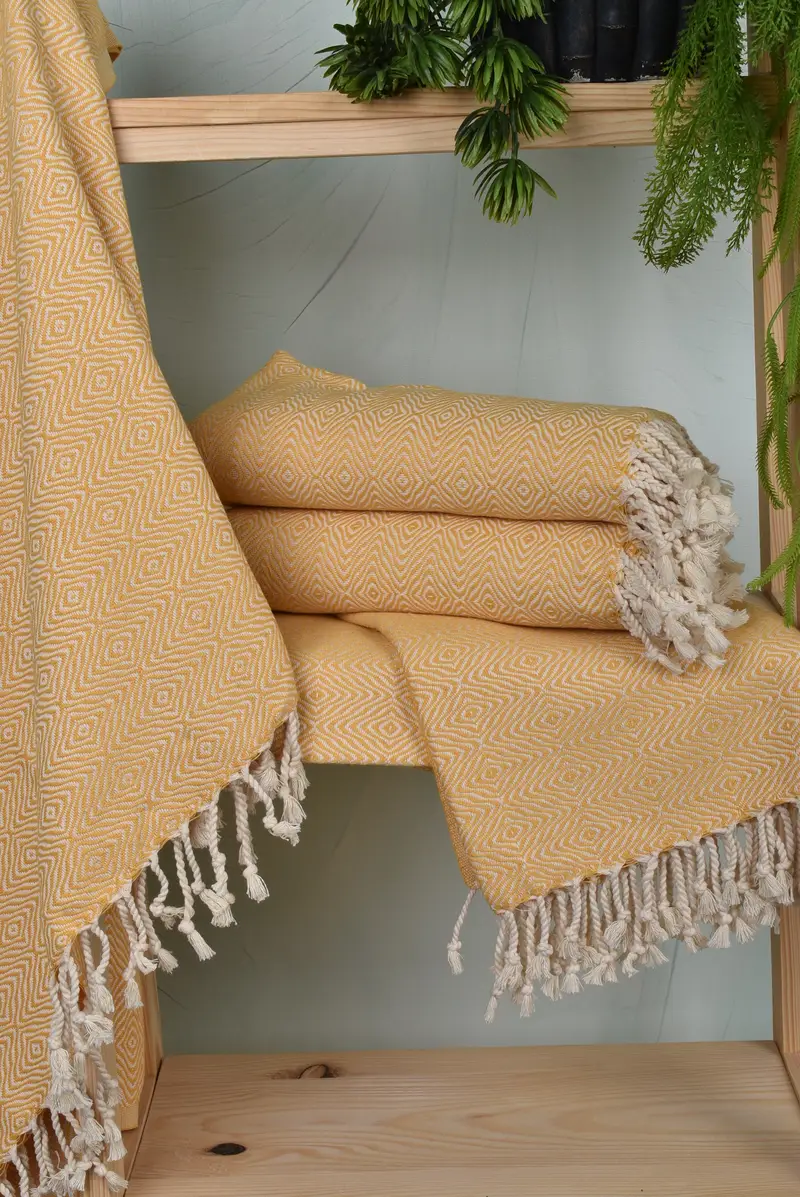 Grandma Gift, Gift For Her, 70x40 Cotton Zigzag Diamond Towel, Bulk Order Towel, Luxury towel, Custom Wedding Gift From Bridesmaid, Beach Towel Bulk - 6