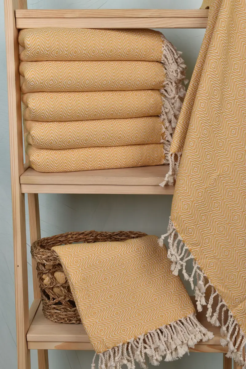 Grandma Gift, Gift For Her, 70x40 Cotton Zigzag Diamond Towel, Bulk Order Towel, Luxury towel, Custom Wedding Gift From Bridesmaid, Beach Towel Bulk - 3