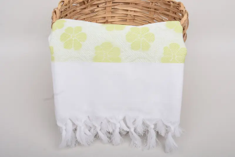Custom Towel, Beach Towel Gift, Gifts For Him, Peshtemal beach towel with unique design, 70x40 Cotton Daisy Design Towel, Gym Towel, Custom Gifts - 5