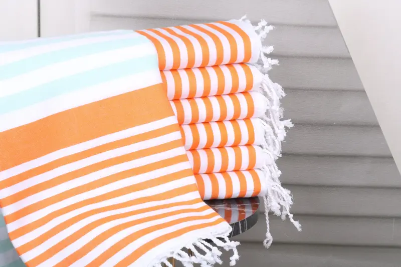 Hammam towel, Eco-Friendly Turkish Towel, Thin towel, Yoga Towel, Housewarming Gift, 68x36 Cotton Striped Towel, Christmas Favors, Peshtemal Towel - 1