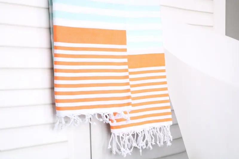 Hammam towel, Eco-Friendly Turkish Towel, Thin towel, Yoga Towel, Housewarming Gift, 68x36 Cotton Striped Towel, Christmas Favors, Peshtemal Towel - 8