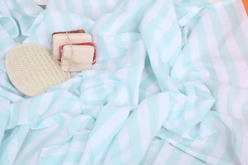 Hammam towel, Eco-Friendly Turkish Towel, Thin towel, Yoga Towel, Housewarming Gift, 68x36 Cotton Striped Towel, Christmas Favors, Peshtemal Towel - 7