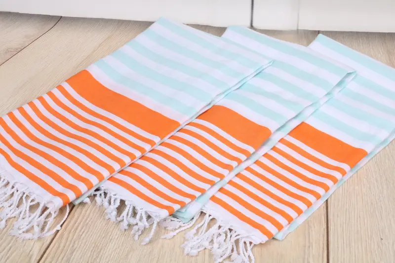 Hammam towel, Eco-Friendly Turkish Towel, Thin towel, Yoga Towel, Housewarming Gift, 68x36 Cotton Striped Towel, Christmas Favors, Peshtemal Towel - 6