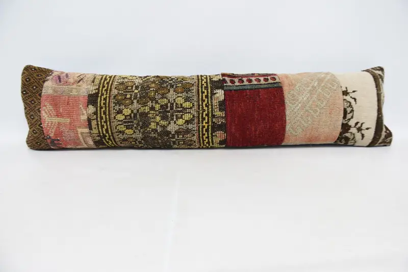 Rectangle Turkish Pillow, Red Moroccan 12x48 inch Pillow Sham - 1
