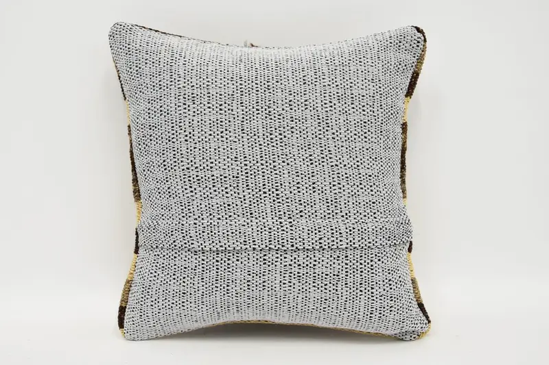 Throw Kilim Pillow, Pillow Cover, Turkish Kilim Pillow, Handmade Cushion, Interior Designer Pillow, 12x12 Brown Pillow, Boho Throw Cushion Case - 6