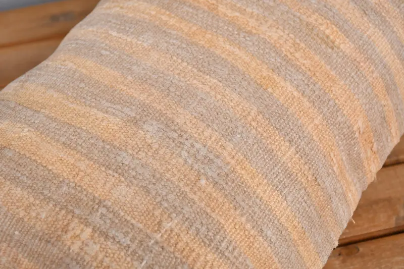 Decorative Bolster Cushion Case, Bolster Pillow Cover, Vintage Pillow, Cushion Cover, 12x20 Beige Pillow Case, Home Decor Pillow, Kilim Pillow - 3