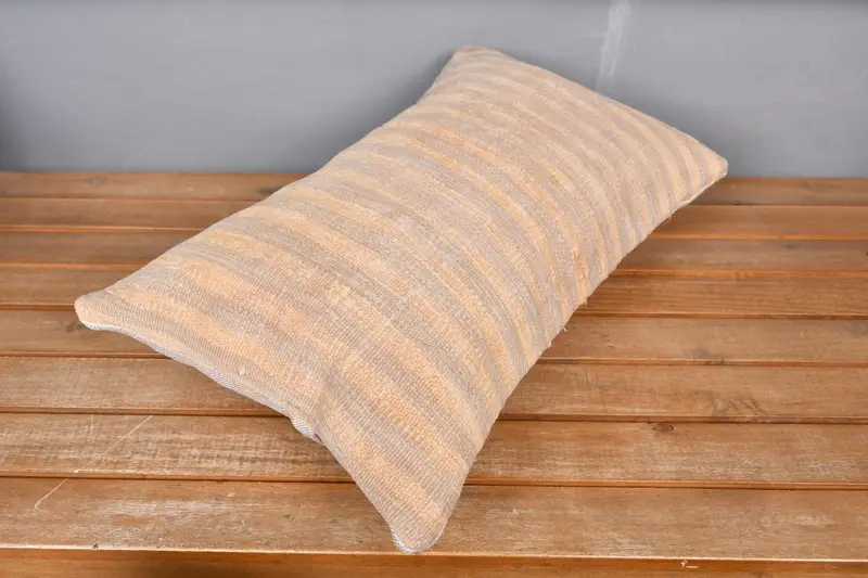 Decorative Bolster Cushion Case, Bolster Pillow Cover, Vintage Pillow, Cushion Cover, 12x20 Beige Pillow Case, Home Decor Pillow, Kilim Pillow - 2