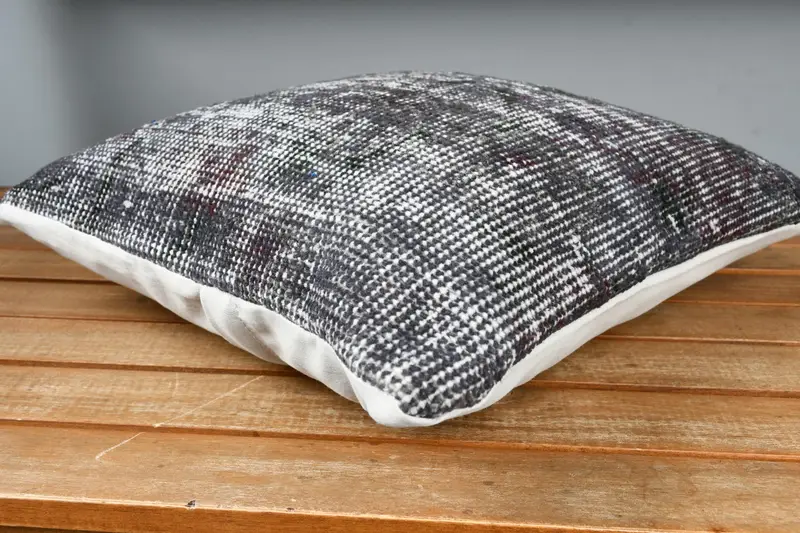Pillow for Sofa, Hippie Throw Pillow Case, Turkish Pillow, Art Deco Pillow Cover, Kilim Cushion Sham, 14x14 Gray Pillow Case, Pillow Case - 4