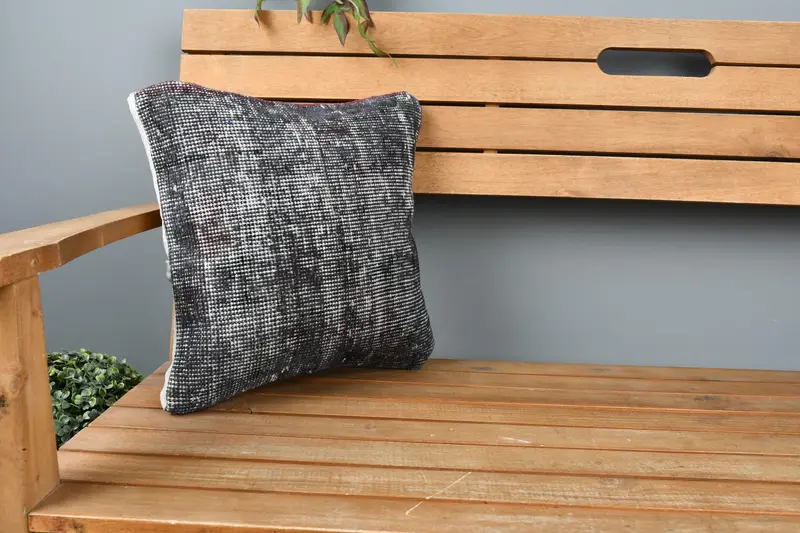 Pillow for Sofa, Hippie Throw Pillow Case, Turkish Pillow, Art Deco Pillow Cover, Kilim Cushion Sham, 14x14 Gray Pillow Case, Pillow Case - 1