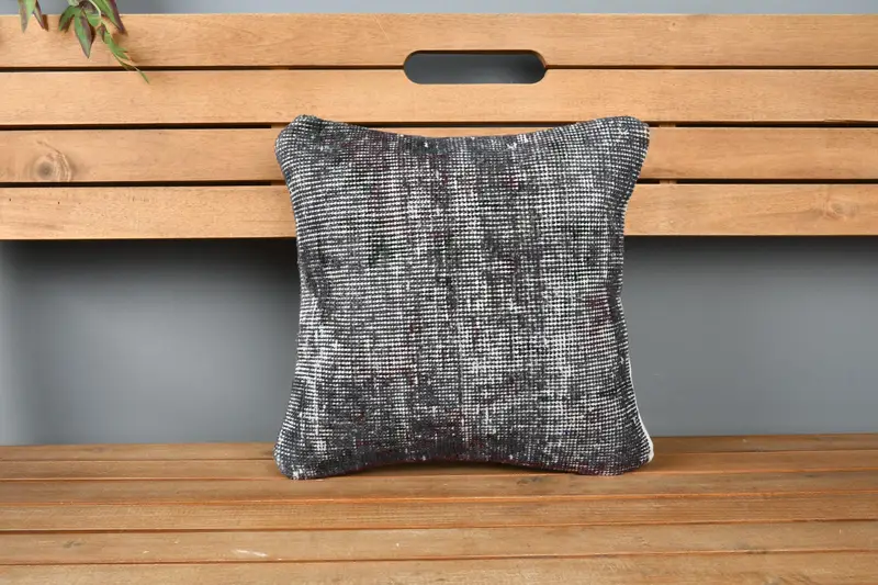 Pillow for Sofa, Hippie Throw Pillow Case, Turkish Pillow, Art Deco Pillow Cover, Kilim Cushion Sham, 14x14 Gray Pillow Case, Pillow Case - 6